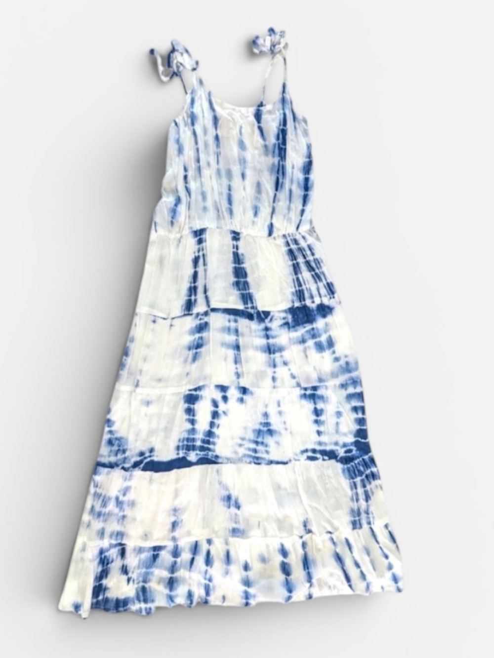 YOUNG USA Tie-Dye Dress Cover-Up LARGE Blue